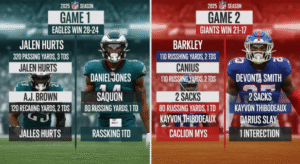 Philadelphia Eagles vs New York Giants Match Player Stats