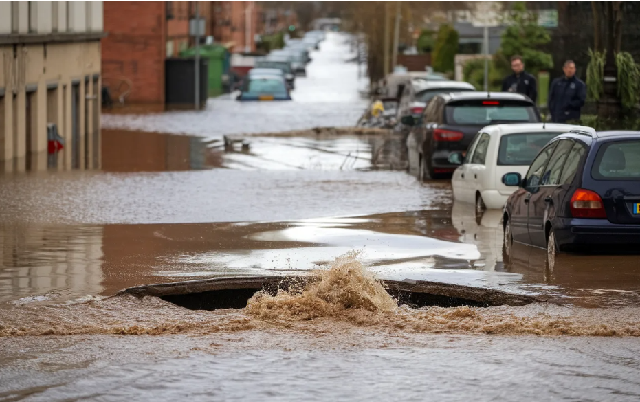 Glasgow water main break shettleston road