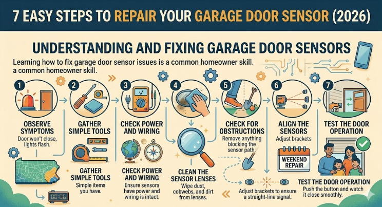 how to fix garage door sensor